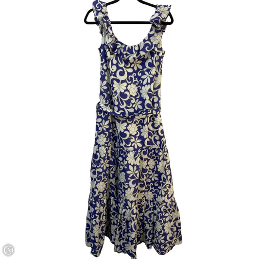 Dress Casual Maxi By Boden In Blue & White, Size: 4