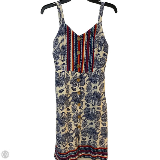 Dress Casual Midi By Clothes Mentor In Blue & Cream, Size: M