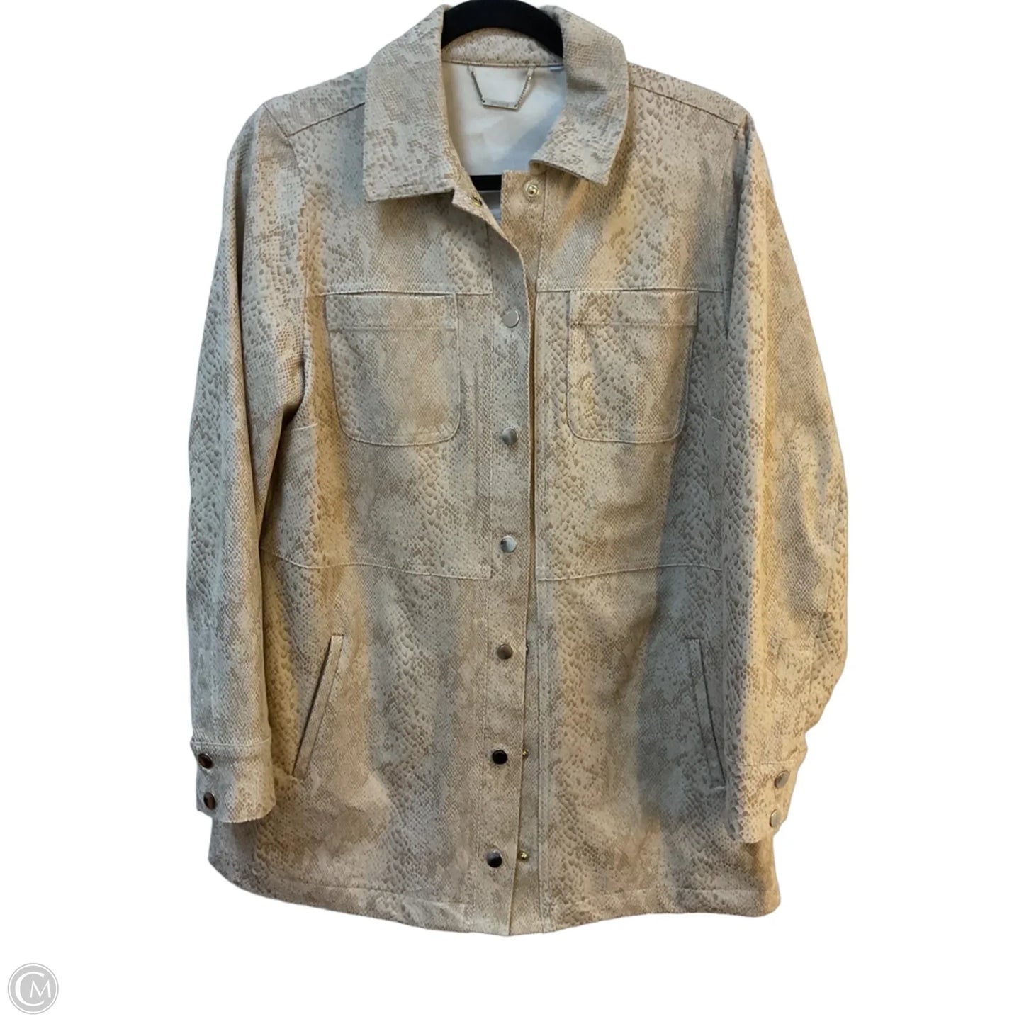 Jacket Shirt By Chicos In Animal Print, Size: S