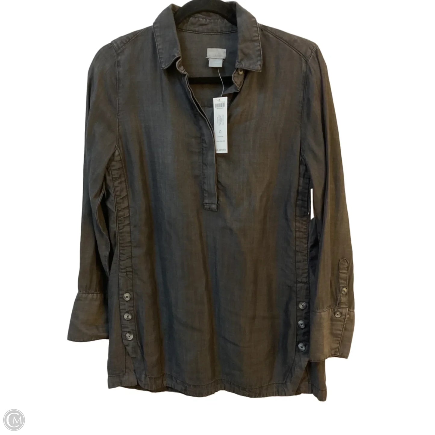Tunic Long Sleeve By Chicos In Black, Size: S