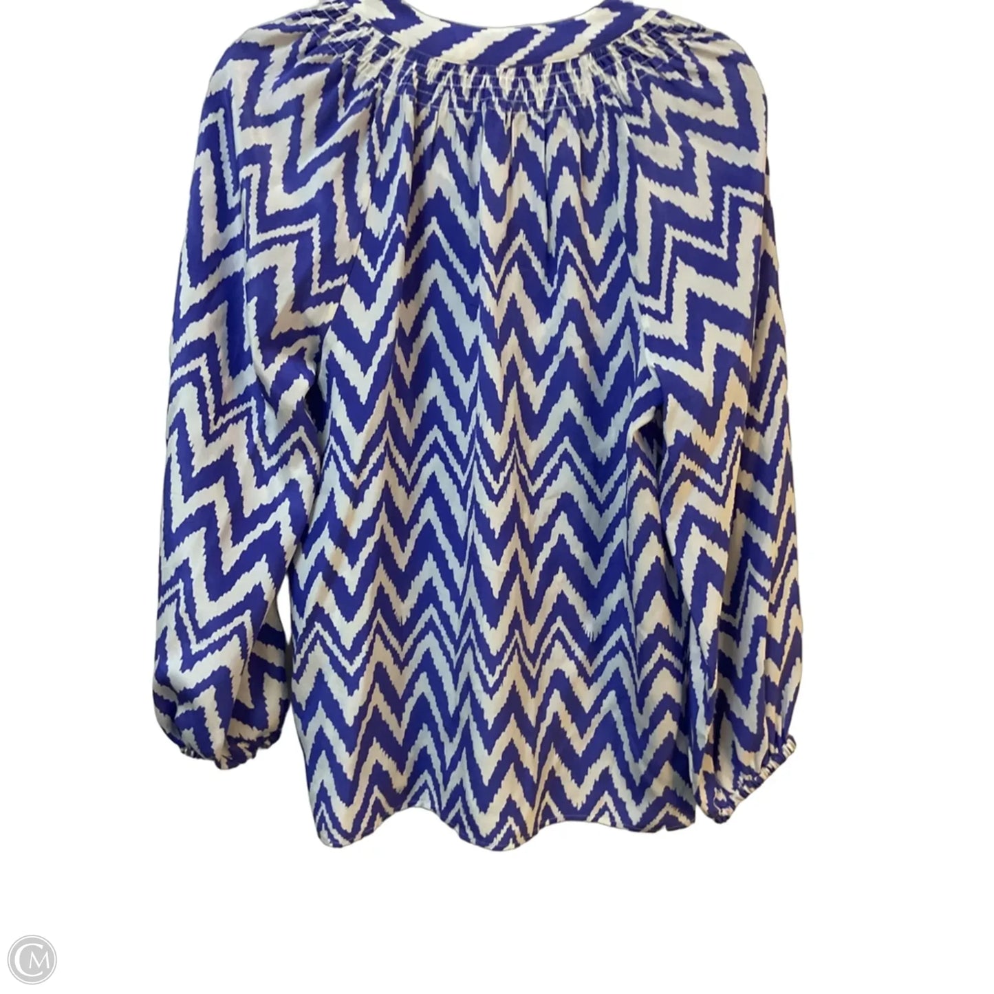 Blouse Designer By Lilly Pulitzer In Blue & White, Size: M