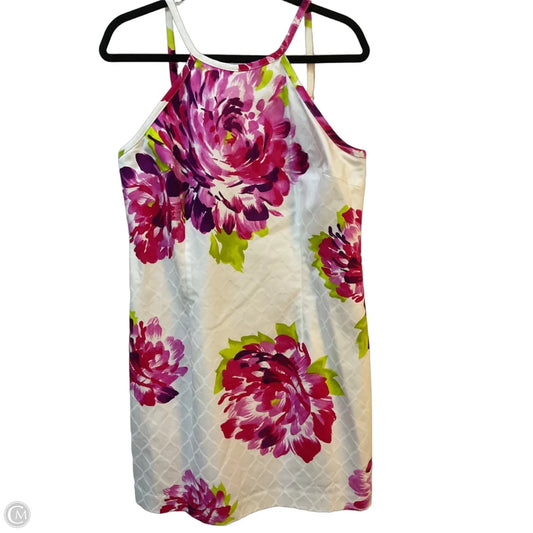 Dress Casual Short By Trina Turk In Pink & White, Size: 14