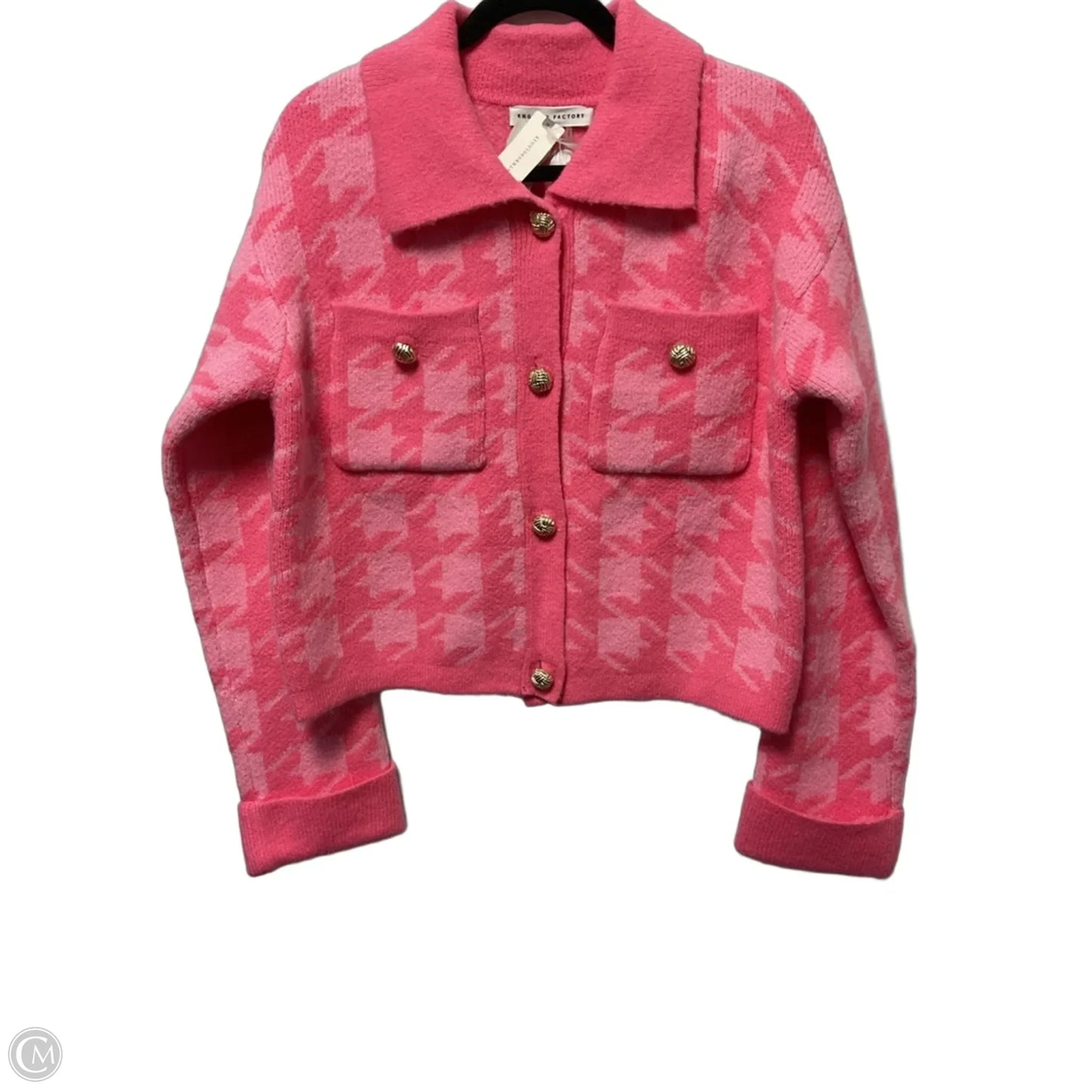 Sweater Cardigan By English Factory In Pink, Size: M