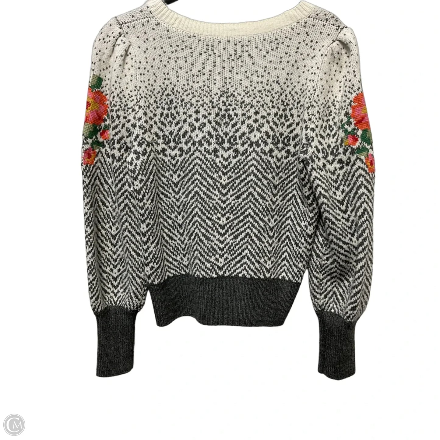 Sweater By Anthropologie In Grey & White, Size: S