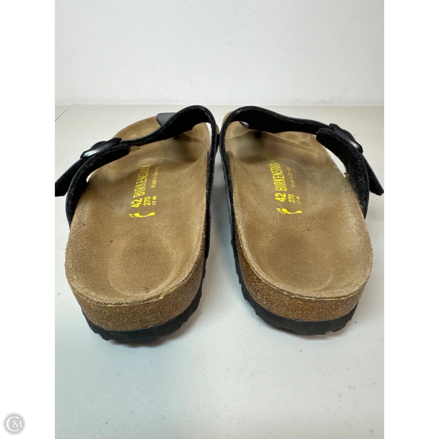 Sandals Flats By Birkenstock In Black, Size: 11