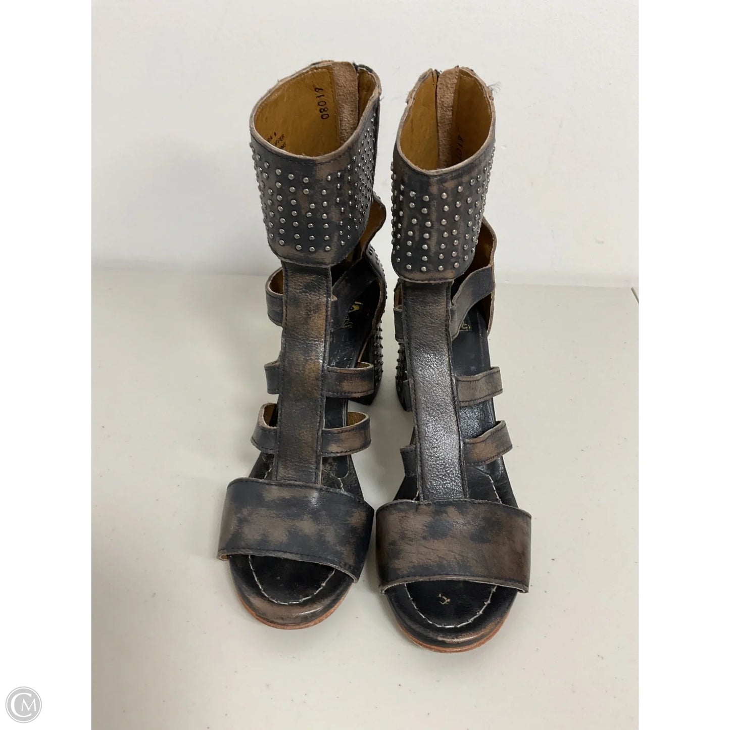 Sandals Heels Block By Freebird In Black & Brown, Size: 9