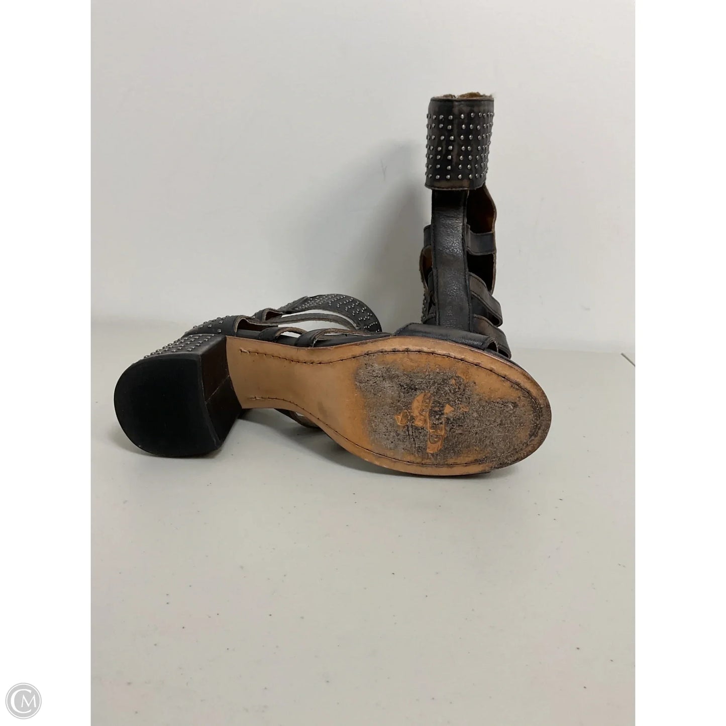 Sandals Heels Block By Freebird In Black & Brown, Size: 9