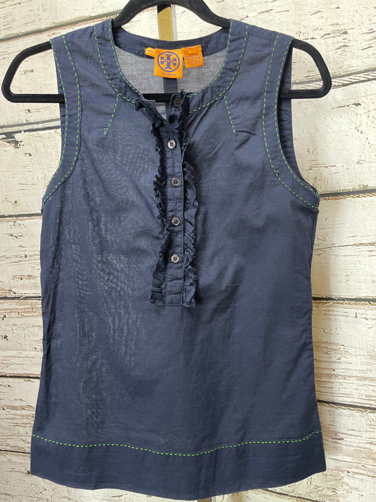 Navy Top Sleeveless Designer Tory Burch, Size S