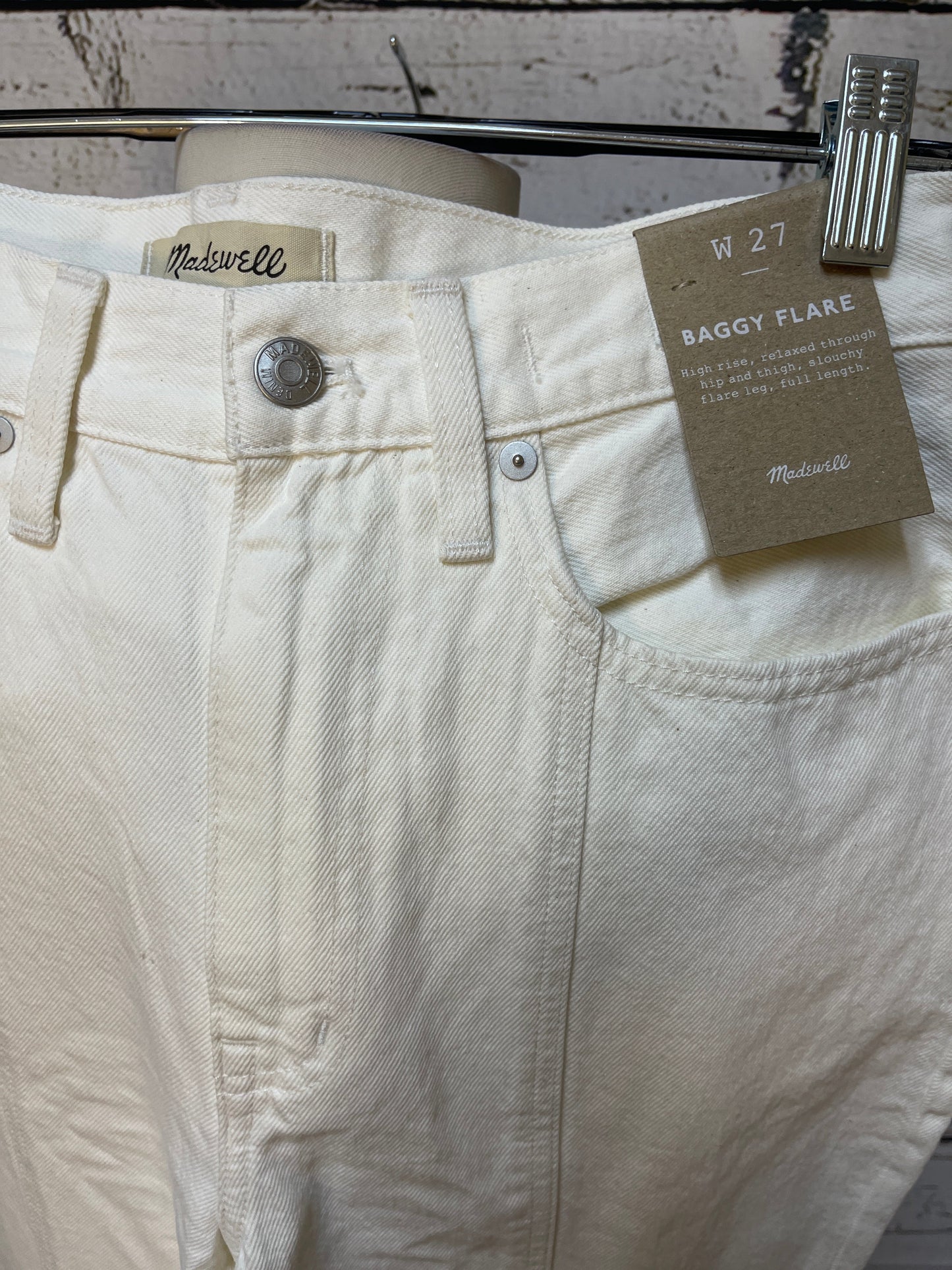 Jeans Flared By Madewell In White Denim, Size: 4