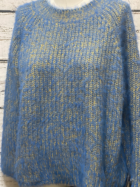 Sweater By Papillion In Blue & Gold, Size: L