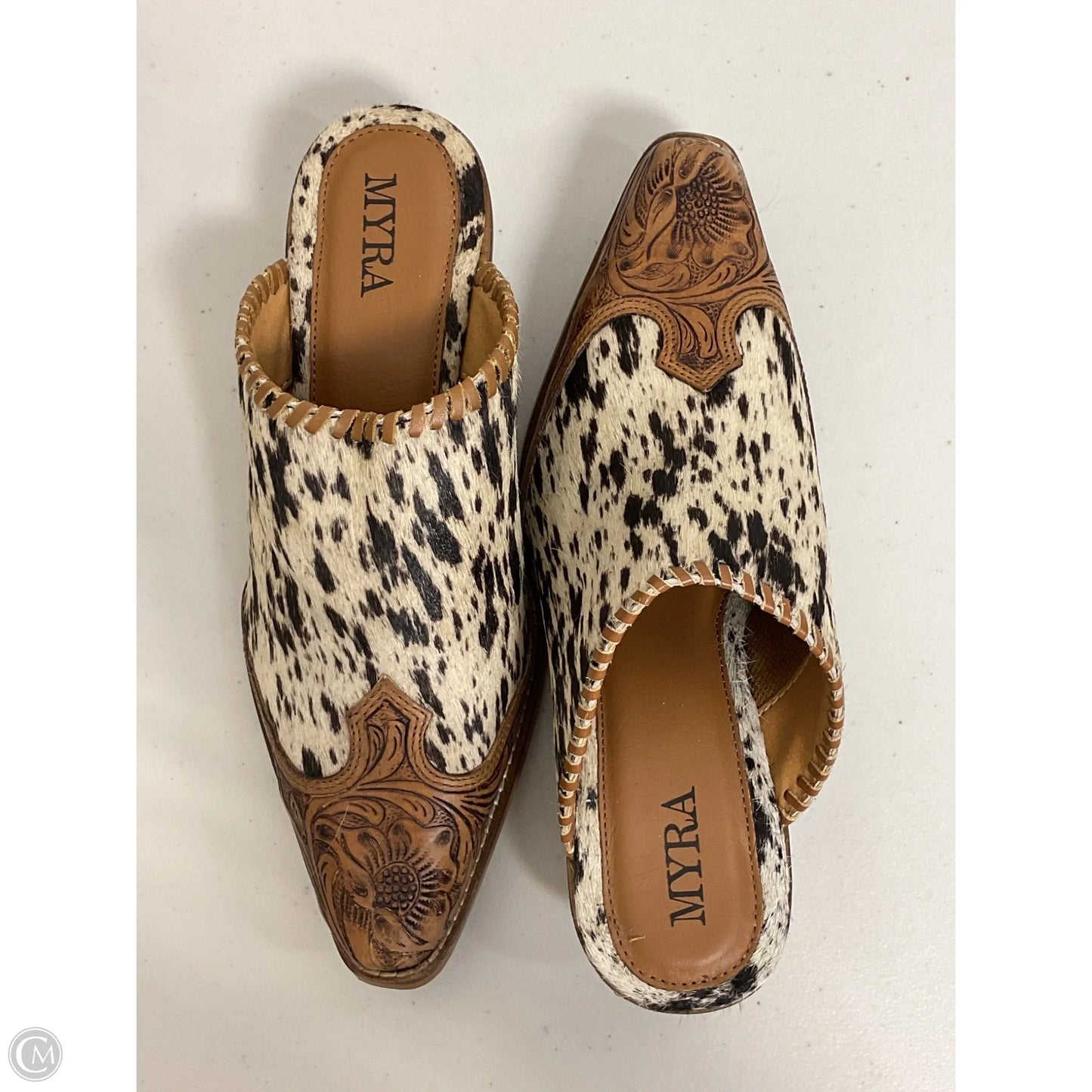 Shoes Heels Block By Myra In Animal Print, Size: 7