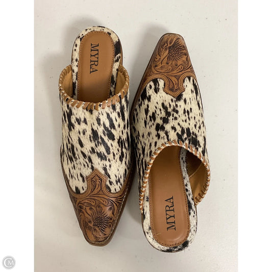 Shoes Heels Block By Myra In Animal Print, Size: 7