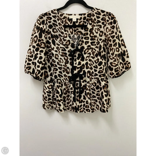 Top Short Sleeve By Monteau In Animal Print, Size: L