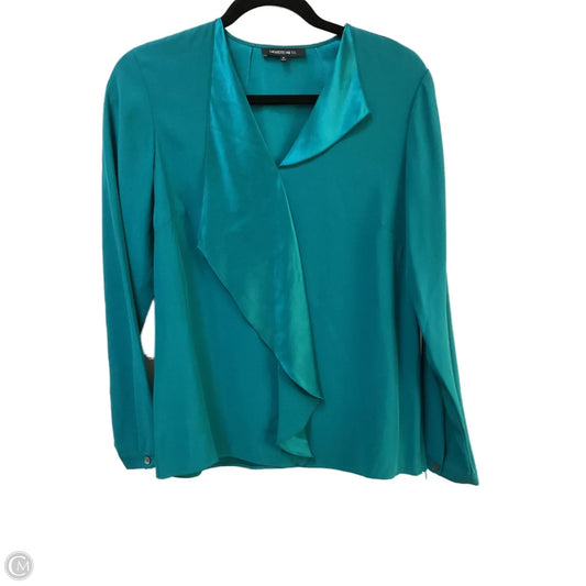 Top Long Sleeve Designer By Lafayette 148 In Teal, Size: S