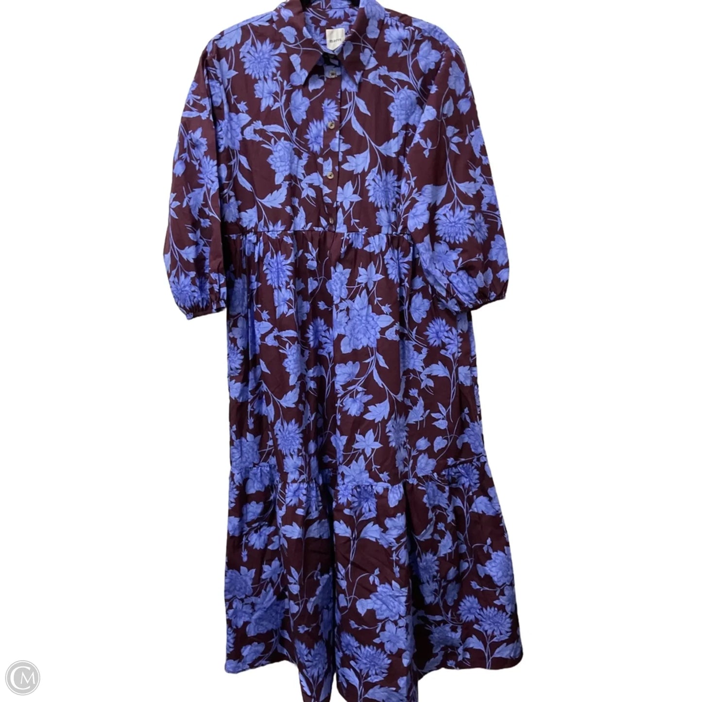 Dress Casual Maxi By Maeve In Blue & Brown, Size: S