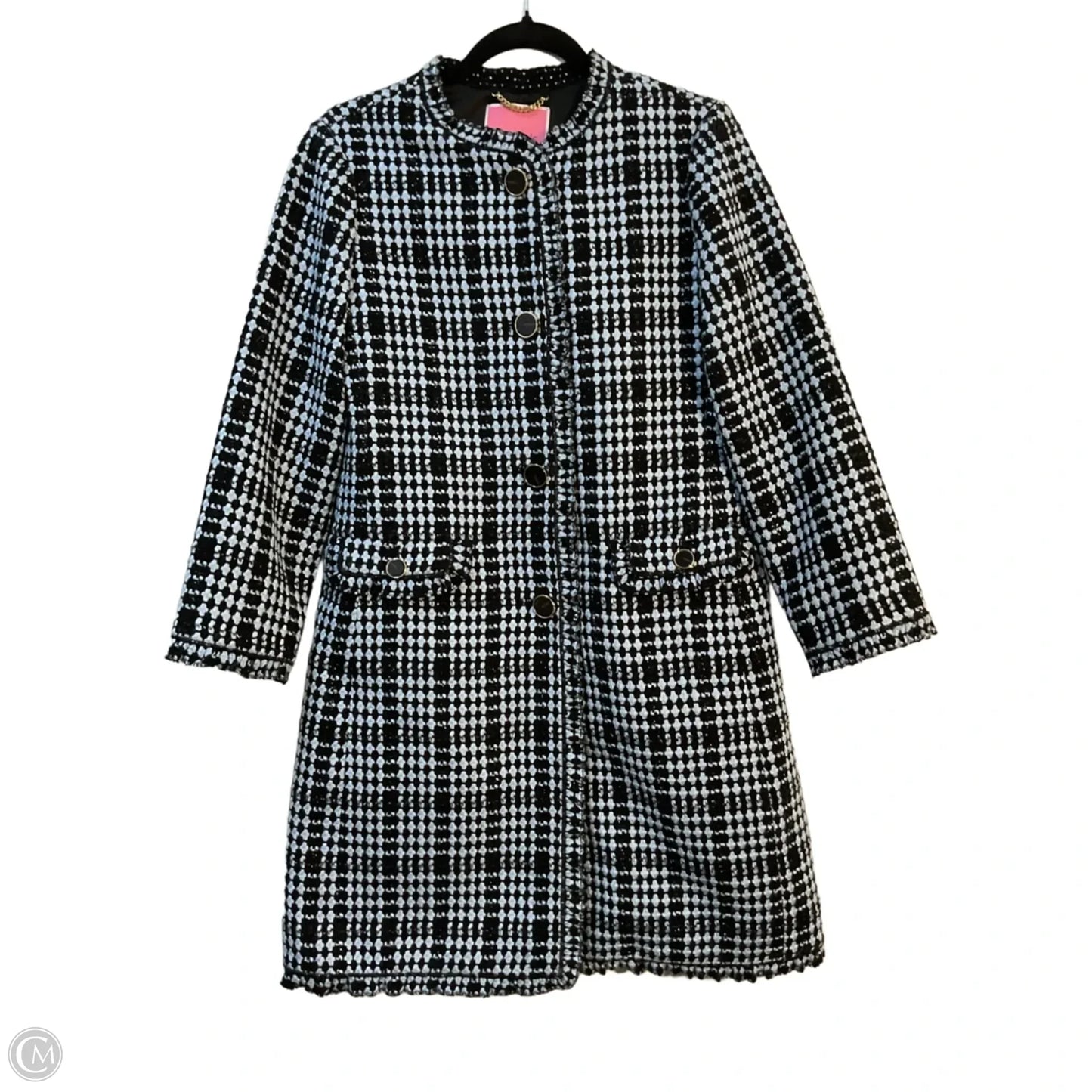 Coat Designer By Kate Spade In Black & Blue, Size: 2