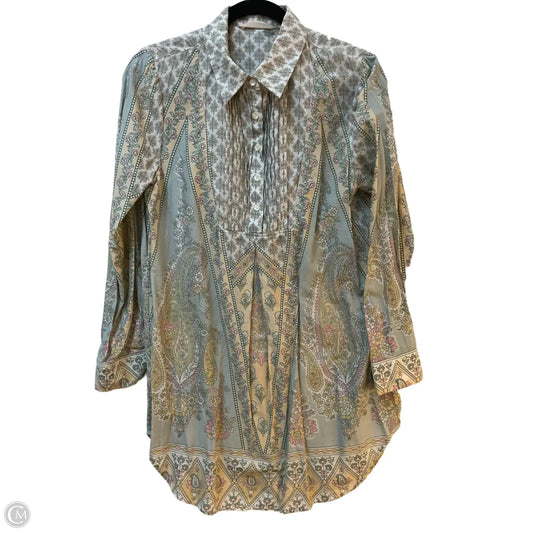 Dress Casual Midi By Soft Surroundings In Green & Pink, Size: S