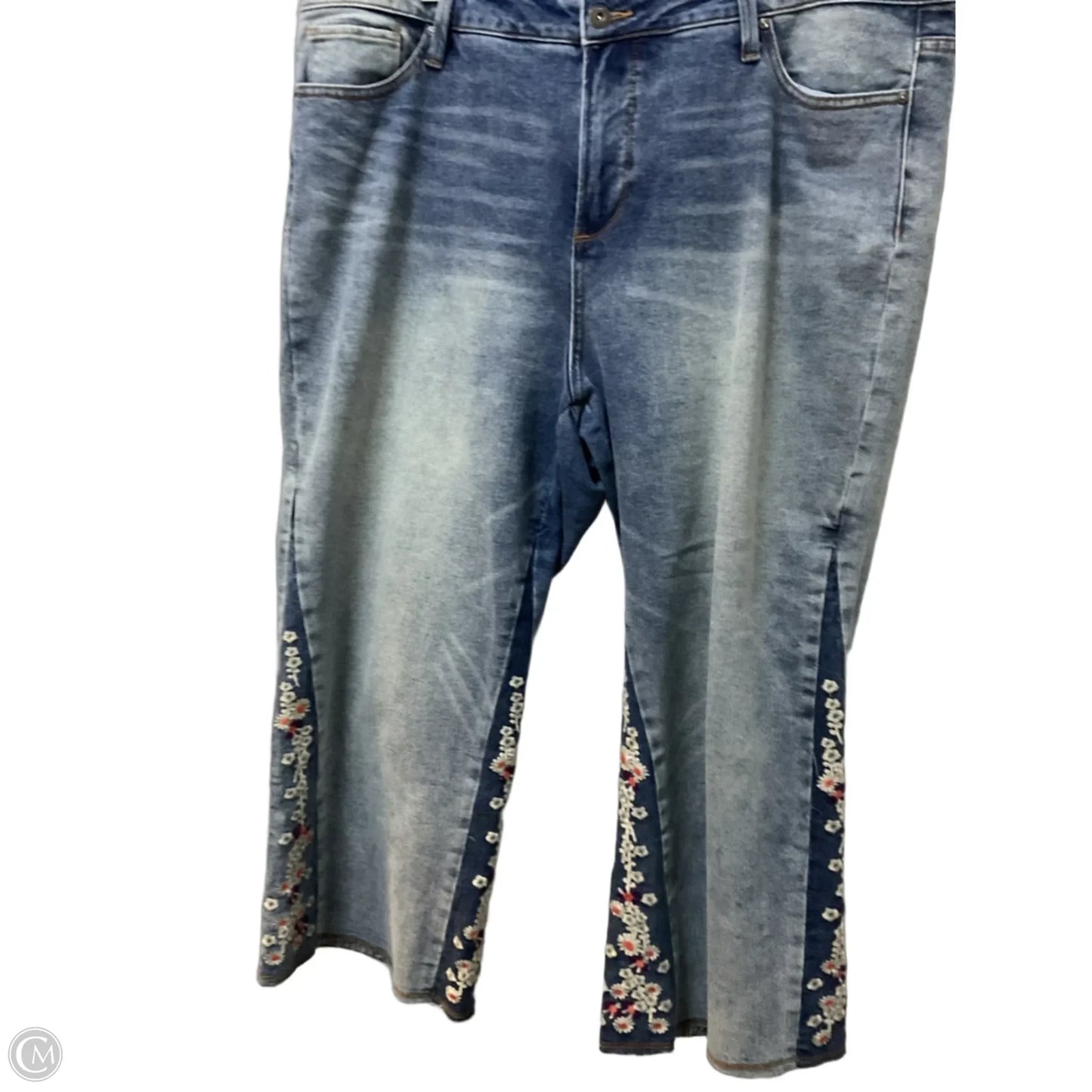Jeans Cropped By John Mark In Blue Denim, Size: 18