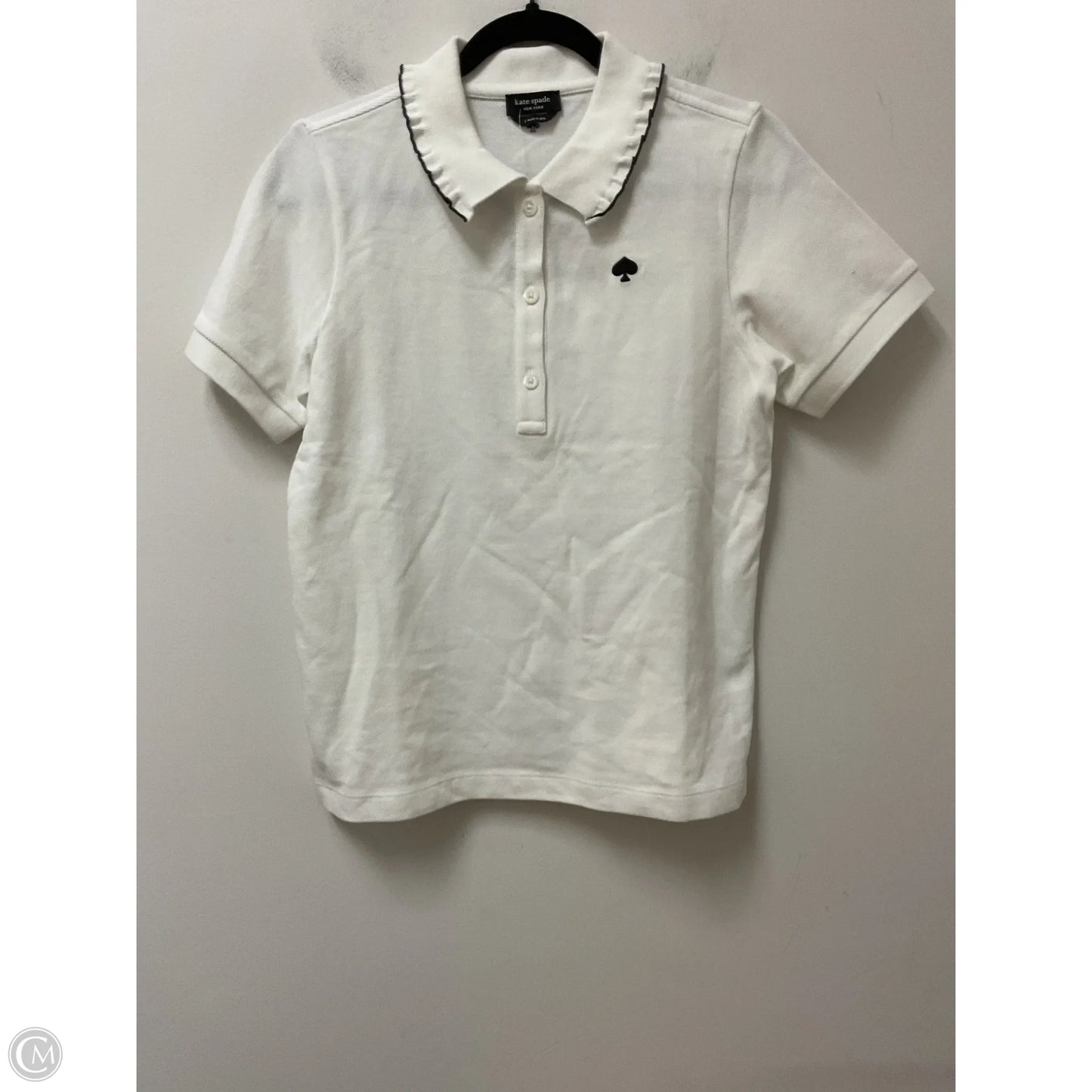Top Short Sleeve Designer By Kate Spade In Cream, Size: S