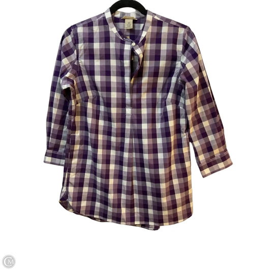 Top 3/4 Sleeve By Duluth Trading In Purple & White, Size: Xs