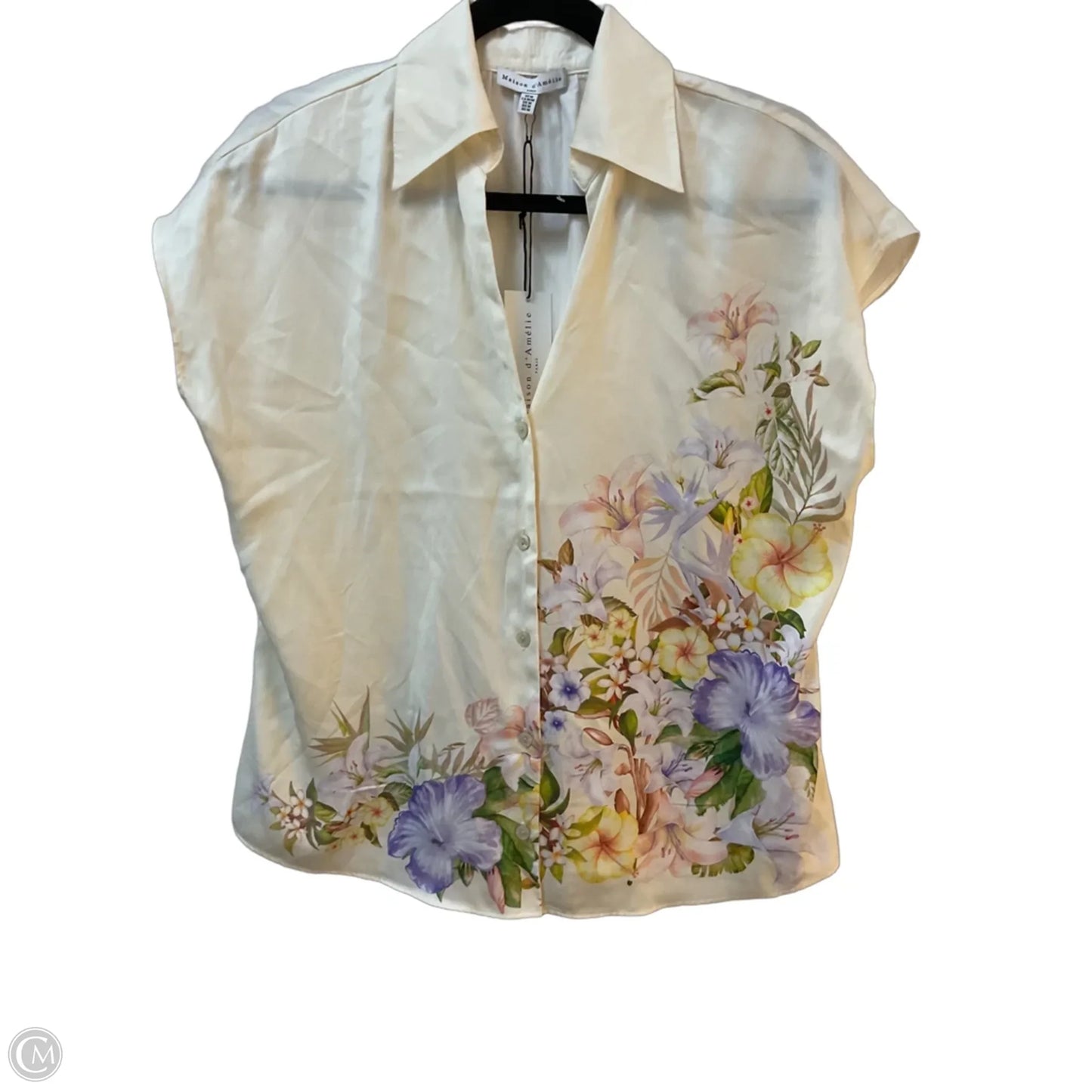 Top Sleeveless By Maison Damelie In Yellow, Size: M