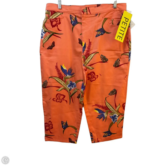 Capris By Bill Blass In Tropical Print, Size: 14p