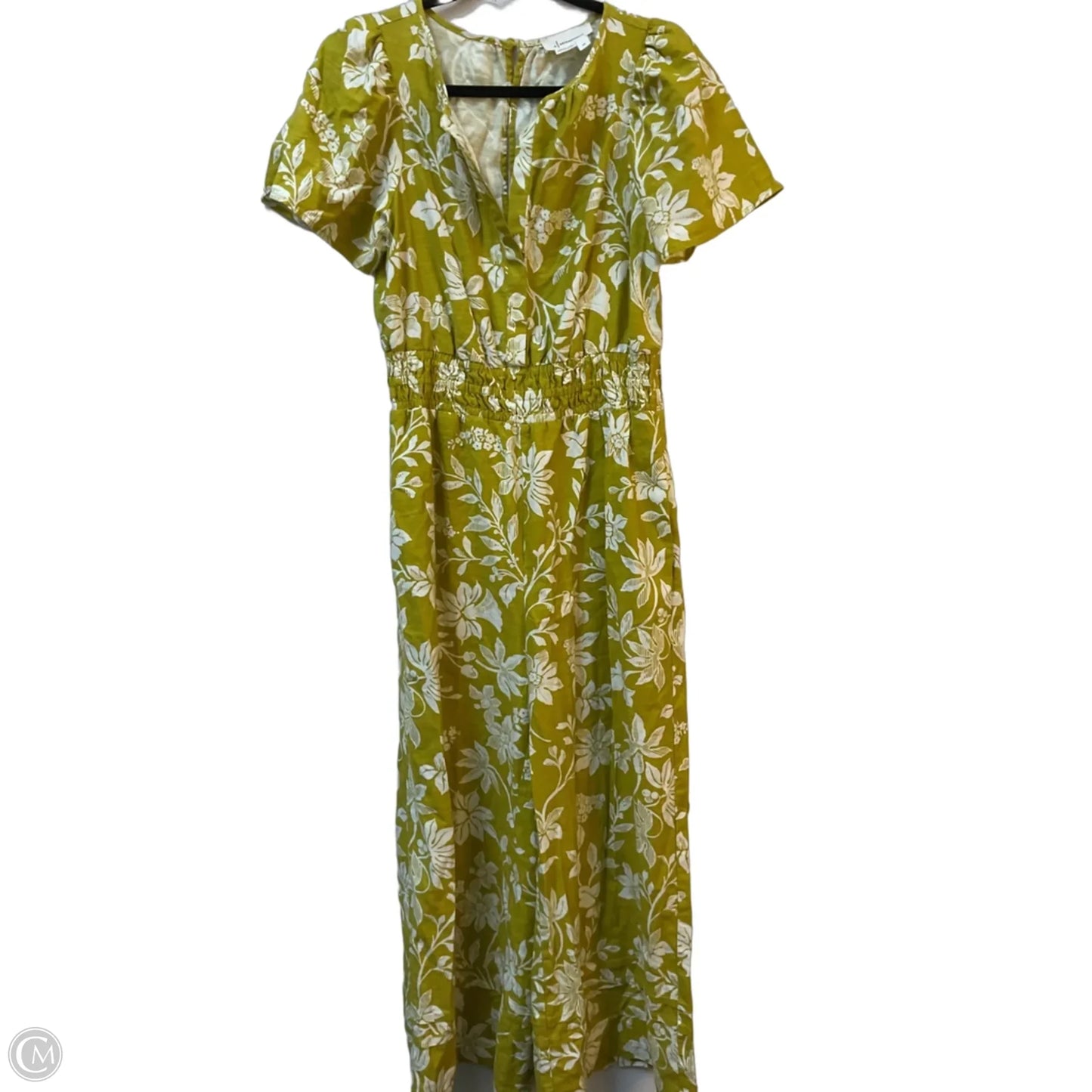Jumpsuit By Anthropologie In White & Yellow, Size: Xs