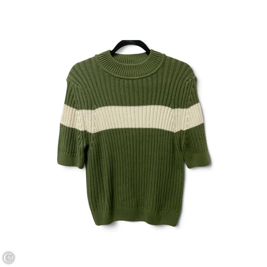 Sweater Short Sleeve By Pilcro In Green & White, Size: Xl