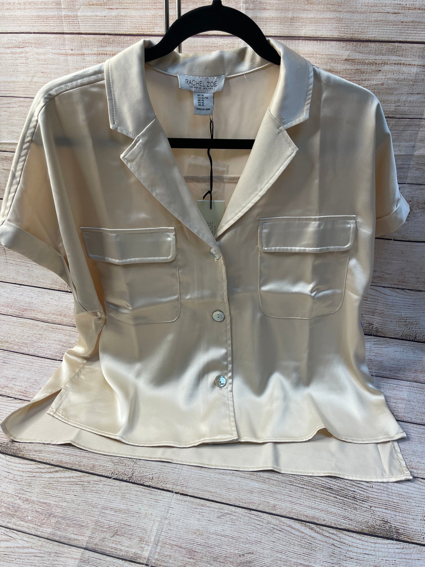 Beige Top Short Sleeve Rachel Zoe, Size Xl