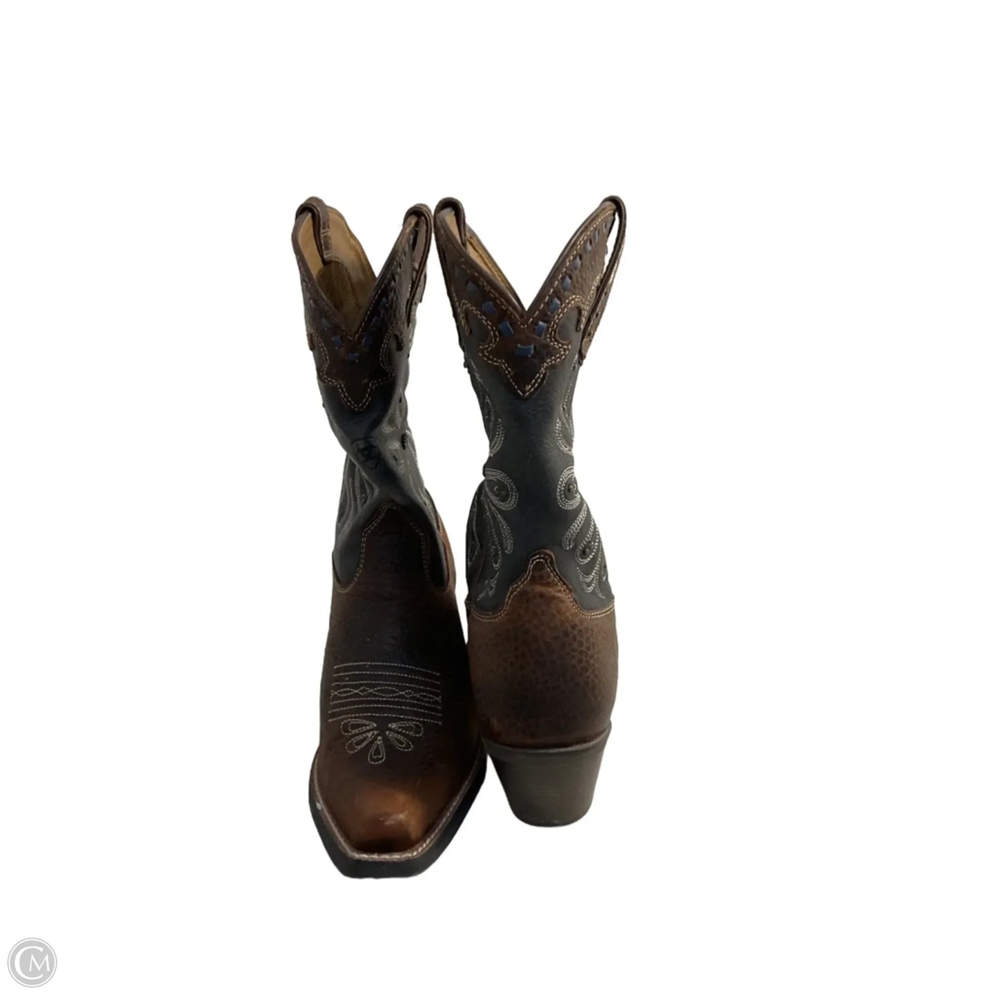 Boots Western By Ariat In Brown & Grey, Size: 6