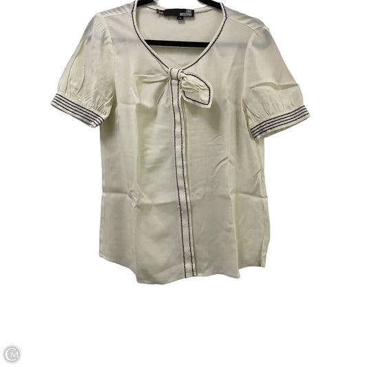 Blouse Short Sleeve By Cma In Cream, Size: M