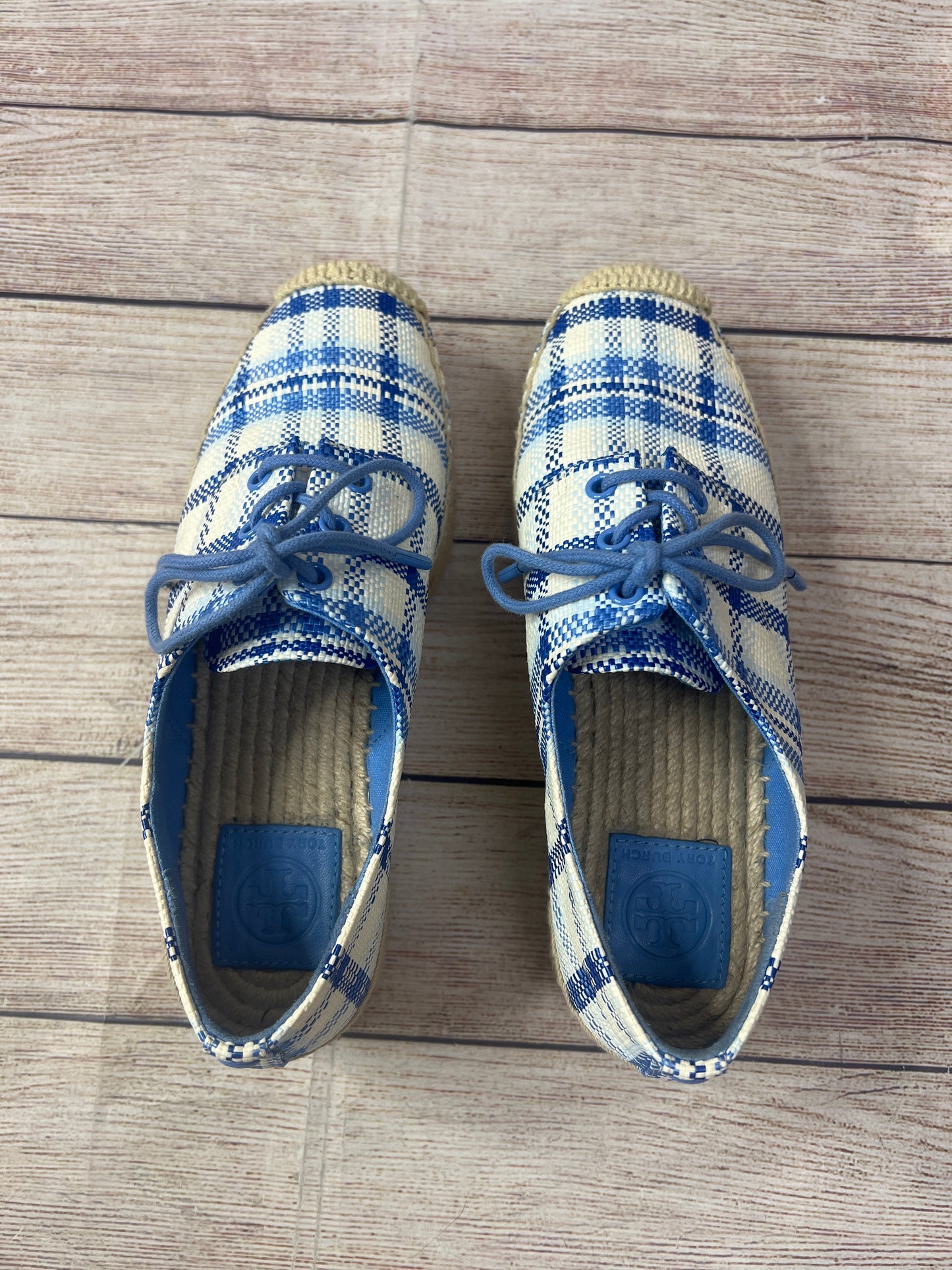 Blue & White Shoes Heels Platform Tory Burch, Size 7