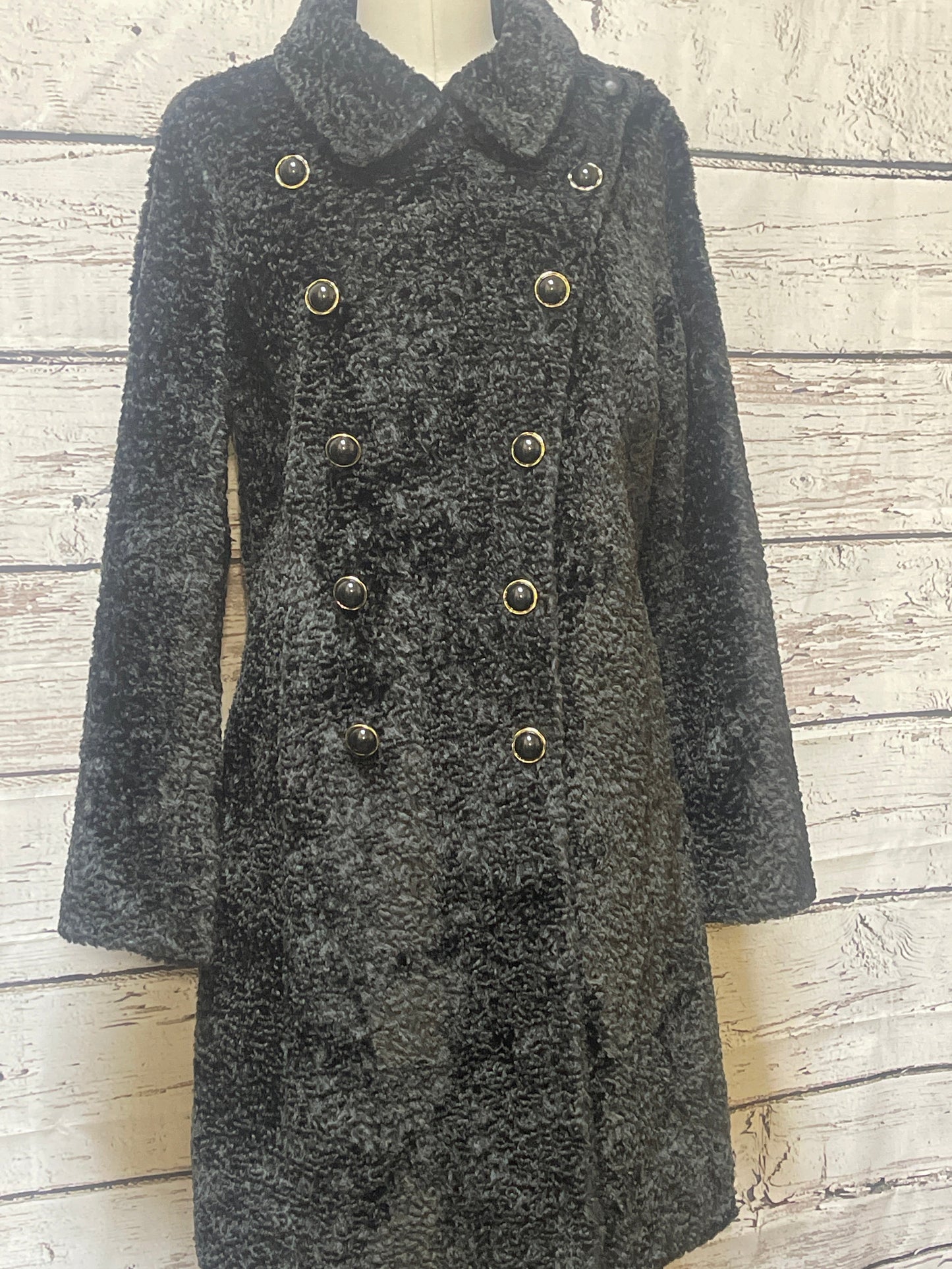 Coat Faux Fur & Sherpa By Anthropologie In Black, Size: L