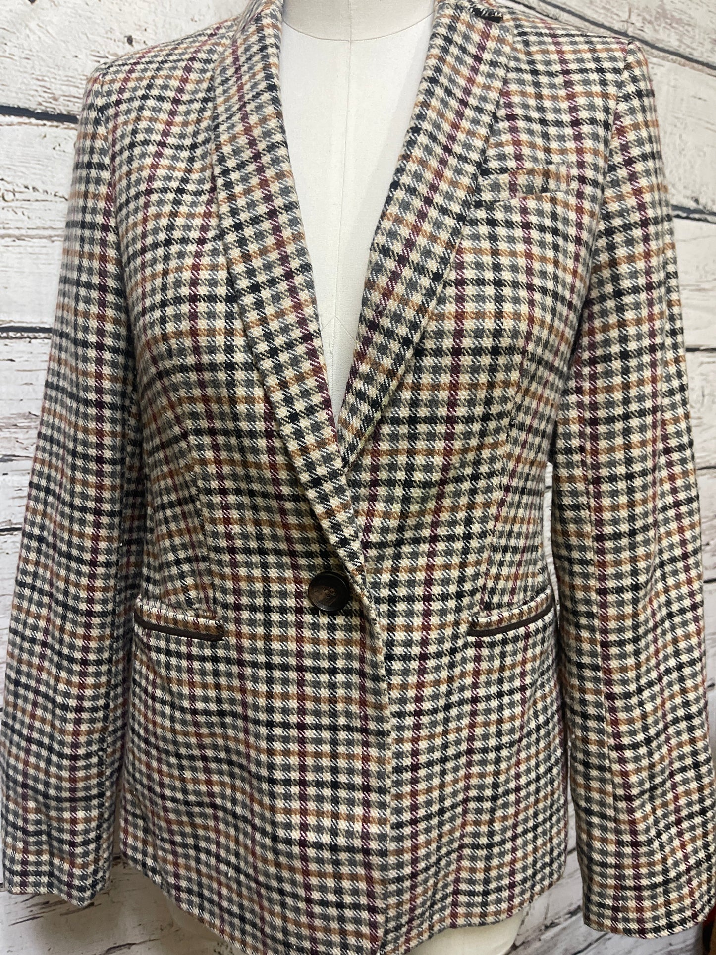 Blazer By F&f In Plaid Pattern, Size: M