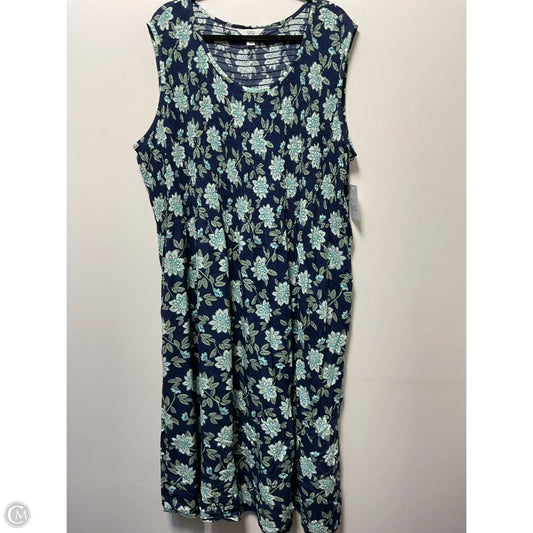 Dress Casual Midi By Croft And Barrow In Navy, Size: 3x