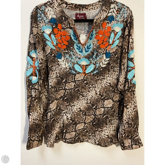 Jacket Shirt By Cmc In Snakeskin Print, Size: M