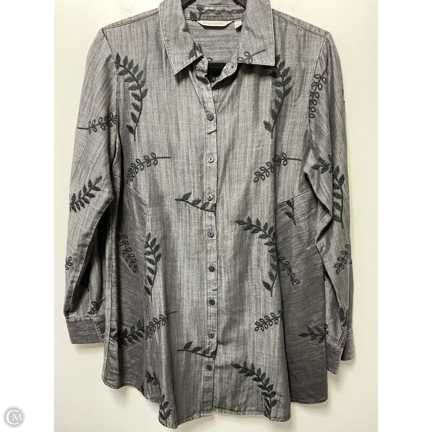 Tunic Long Sleeve By Soft Surroundings In Grey, Size: S