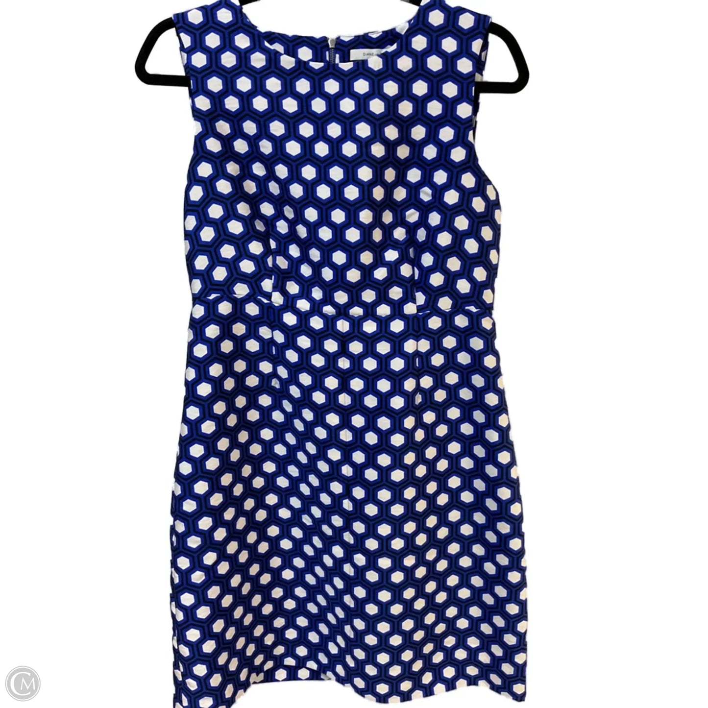 Dress Designer By Diane Von Furstenberg In Blue & White, Size: S