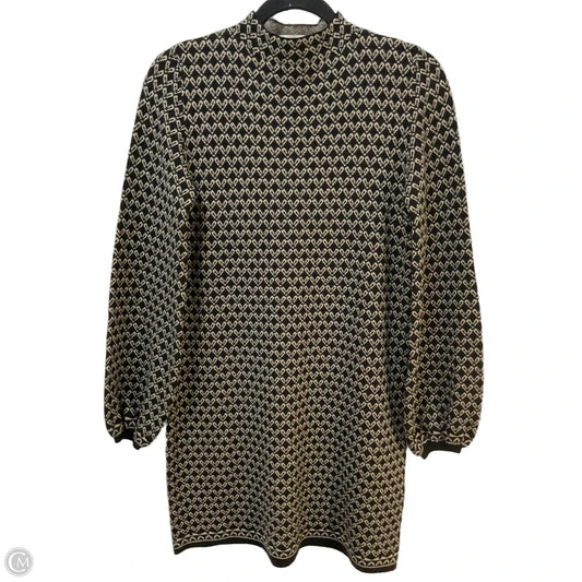Dress Sweater By Max Studio In Black & Tan, Size: S