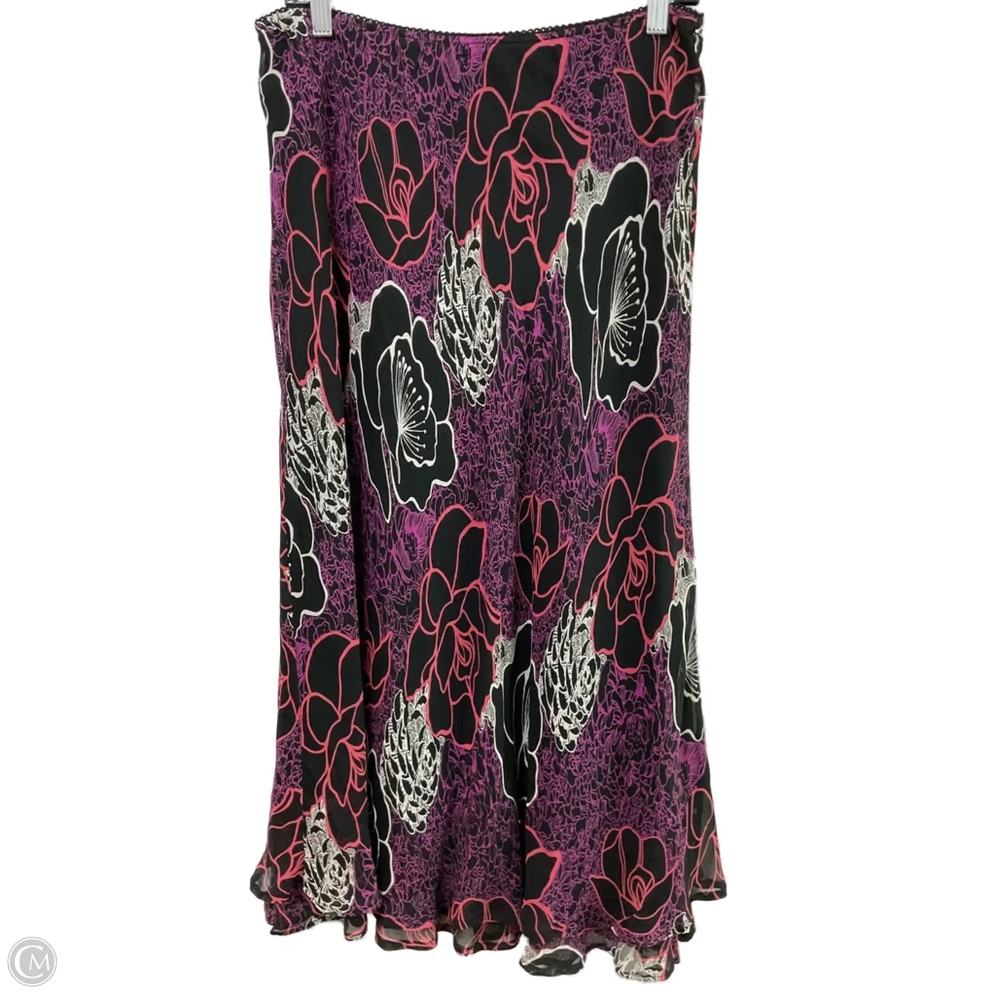 Skirt Midi By Style And Company In Black & Purple, Size: M