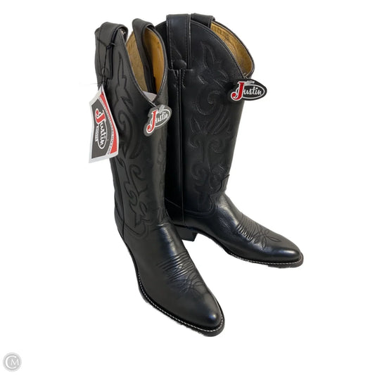Boots Western By Justin In Black, Size: 6