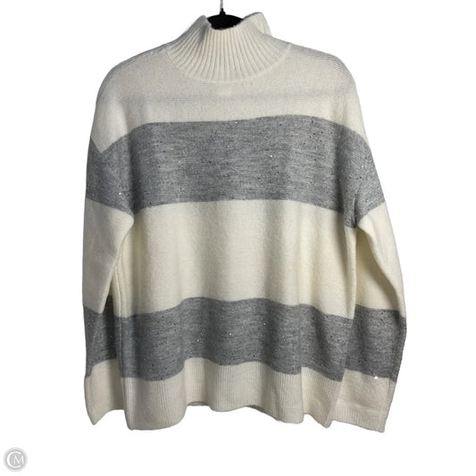 Sweater By Talbots In Cream & Grey, Size: L
