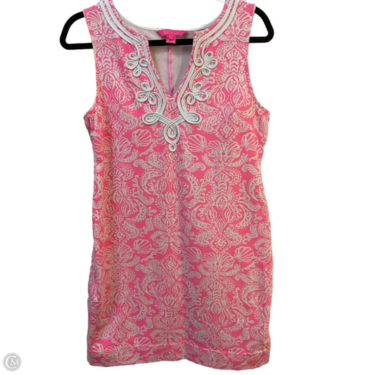 Dress Designer By Lilly Pulitzer In Pink & White, Size: M