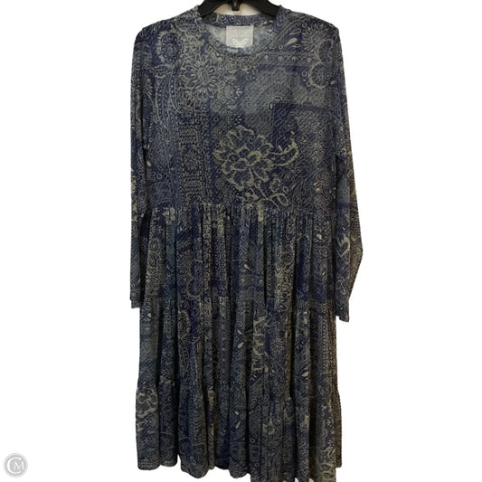 Dress Set 2pc By Johnny Was In Blue & Grey, Size: L