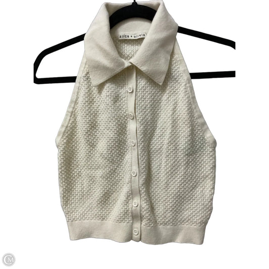 Top Sleeveless Designer By Alice + Olivia In Cream, Size: M