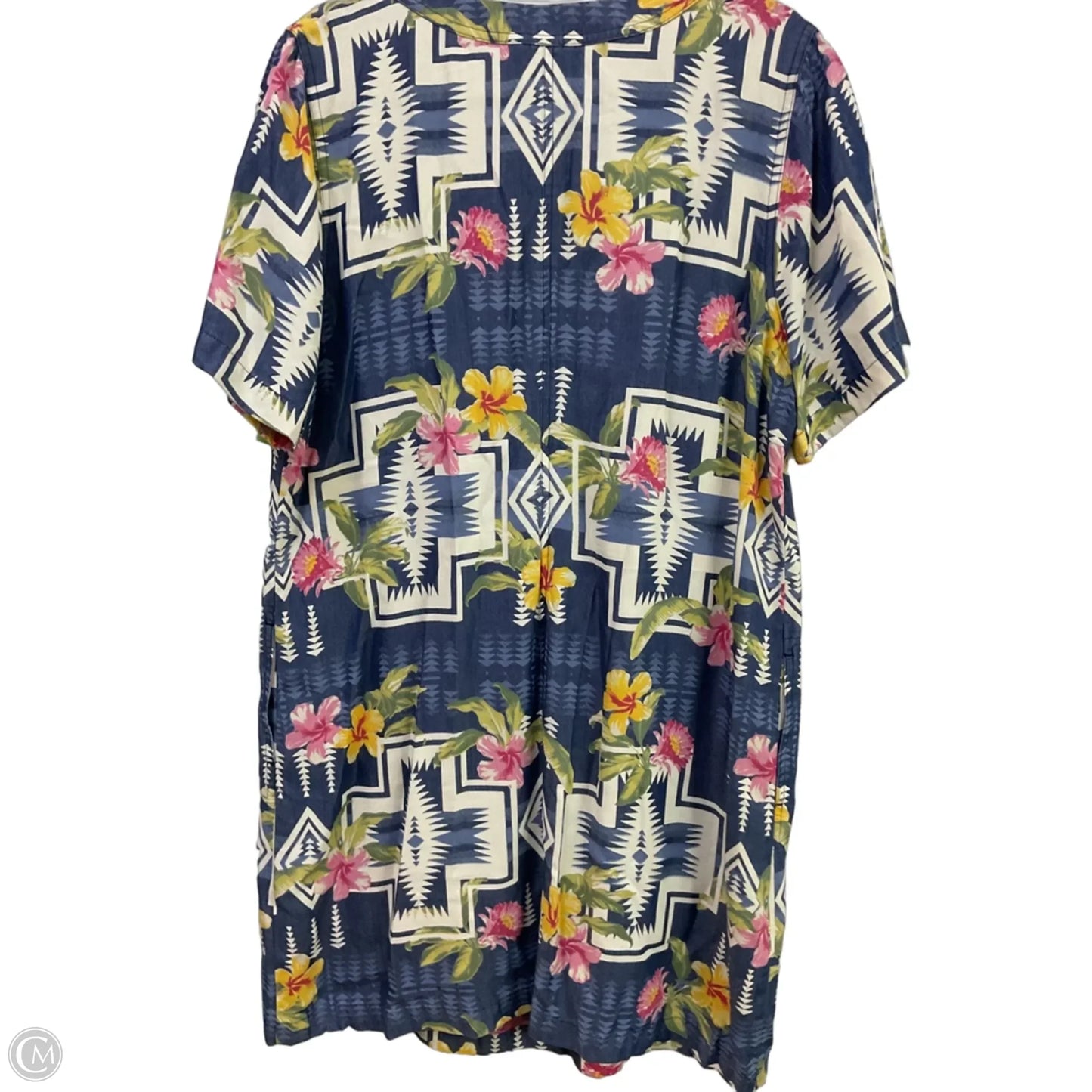 Tunic Short Sleeve By Tommy Bahama In Tropical Print, Size: L