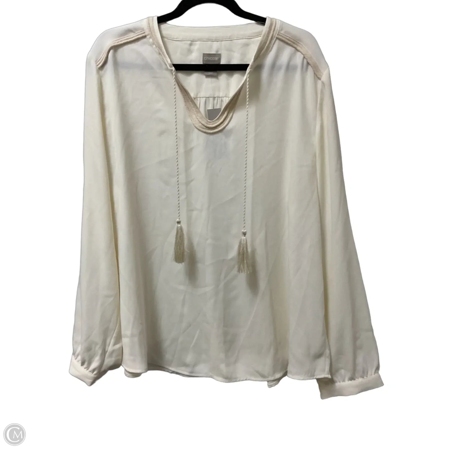 Top Long Sleeve By Chicos In Ivory, Size: Xxl