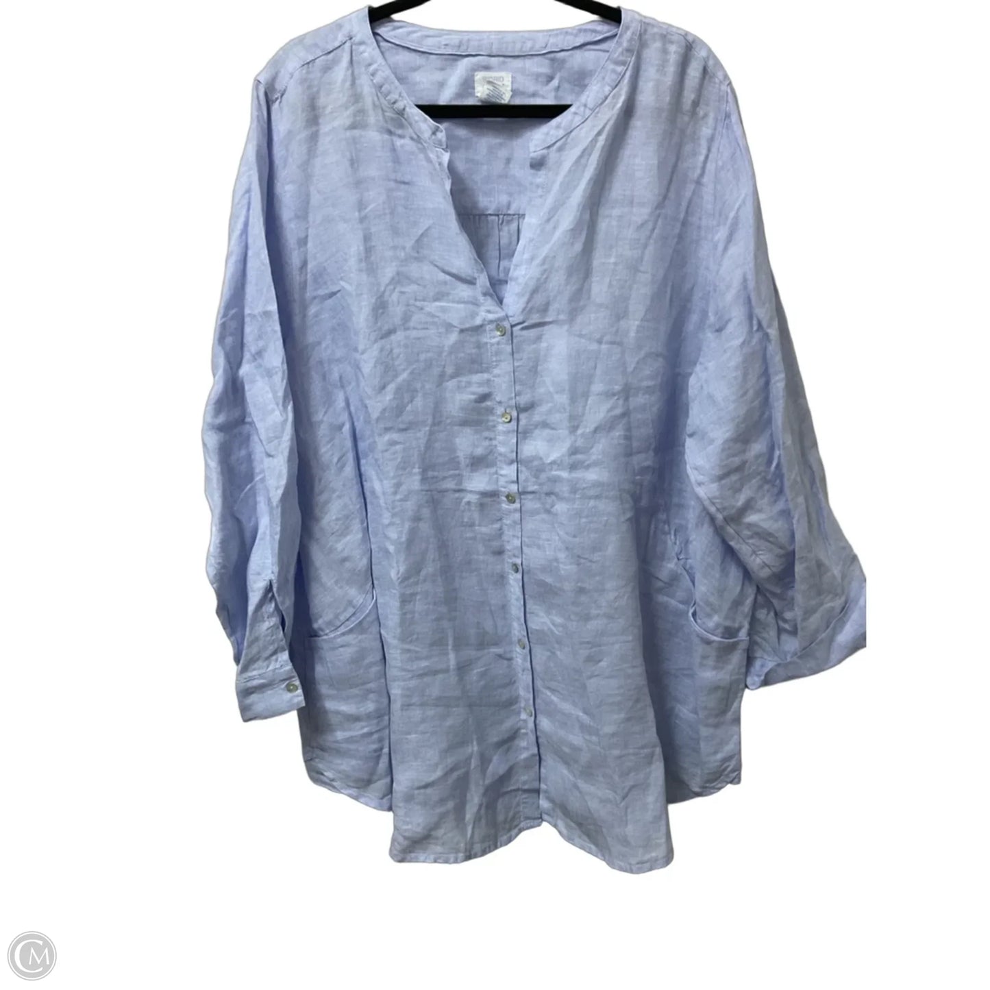 Tunic Long Sleeve By Sigrid Olsen In Blue, Size: 2x