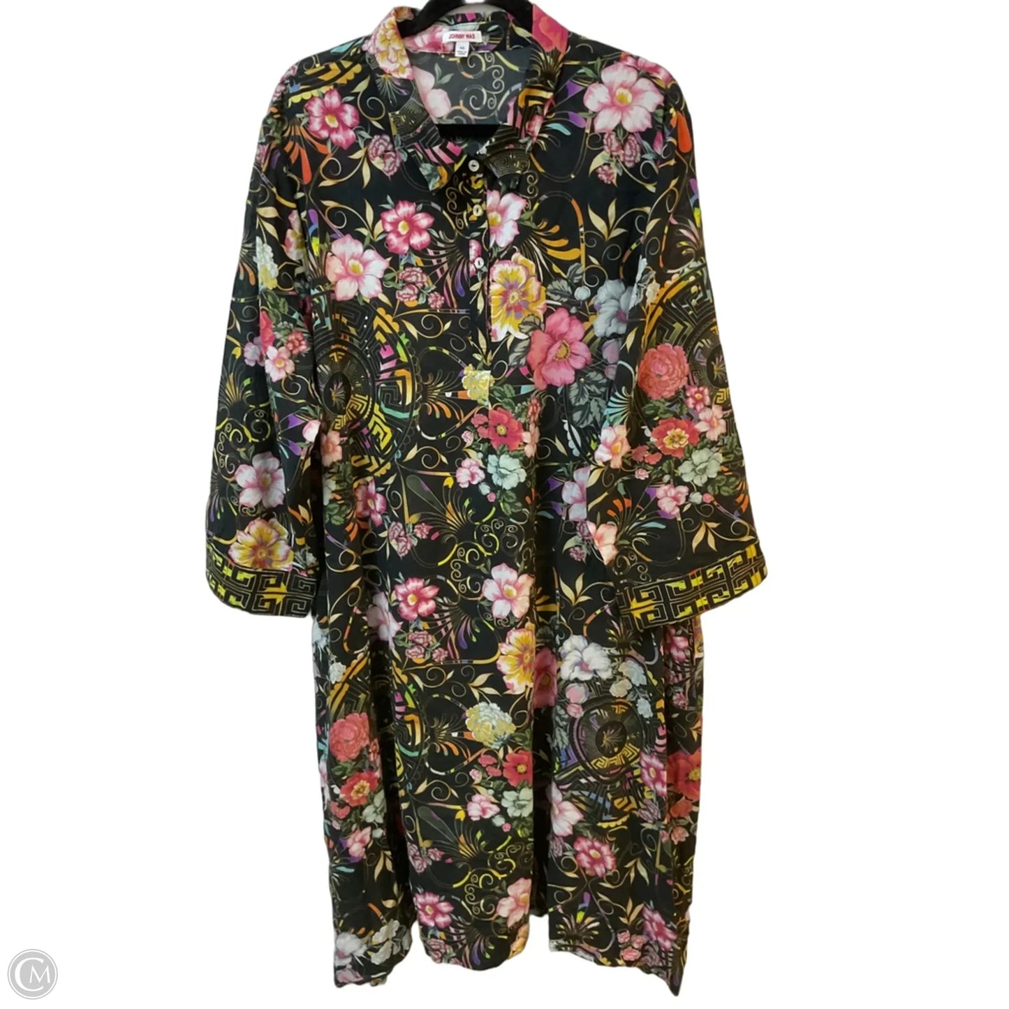 Tunic Long Sleeve By Johnny Was In Black, Size: Xxl