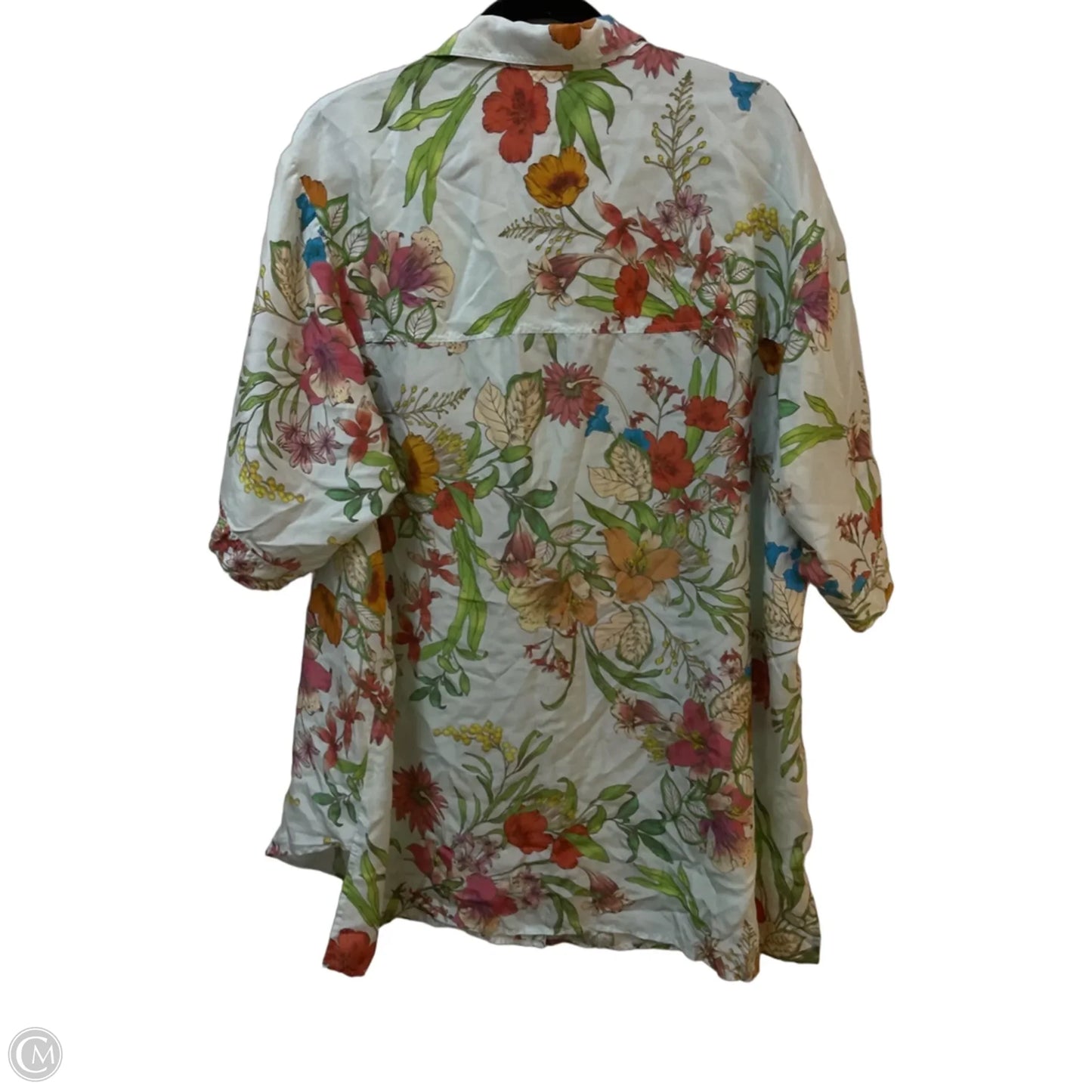 Tunic Short Sleeve By Johnny Was In Tropical Print, Size: Xl